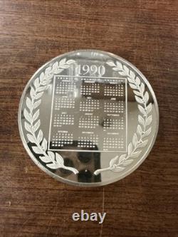 Franklin Mint 1990 Annual Calendar Medal. 925 Sterling Silver 189pwt 9.5oz Heavy