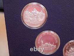 Franklin Mint 24 1 Troy oz. Coins Sterling Silver Proof Set Wonders of Mankind