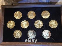 Franklin Mint 24 K Gold Electroplate On Sterling Silver Set Of 50 Coins