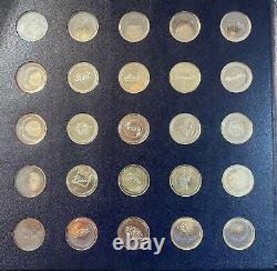 Franklin Mint 25-Coin Collection of Antique Car Coins Series 1. Sterling Silver