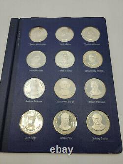 Franklin Mint (36) Sterling Silver Coin Medal Rounds Presidents Of Us Set