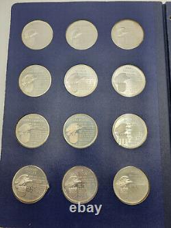 Franklin Mint (36) Sterling Silver Coin Medal Rounds Presidents Of Us Set