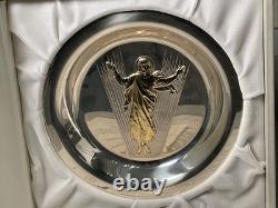 Franklin Mint 366g Easter Plate Resurrection Frudakis Sterling Silver Jesus Love