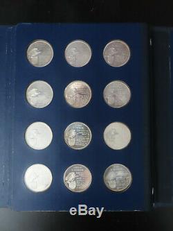 Franklin Mint 37.5 Troy Oz Sterling Silver Presidential Medal 36 Coin Collection