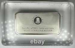 Franklin Mint 5,000 Grain Sterling Silver Ingot Bar- Encased in Acrylic