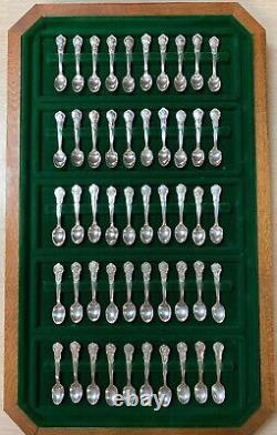 Franklin Mint 50 STATE FLOWER Sterling Silver Mini Spoons