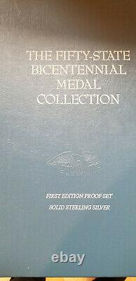 Franklin Mint 50 State Bicentennial Medal Collection Solid Sterling Silver