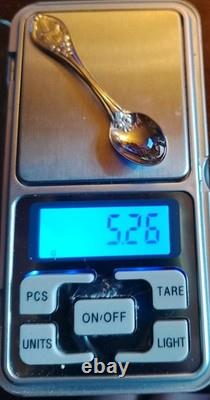 Franklin Mint 50 State Bird Sterling Silver Mini Spoons (8 oz) with wood case