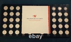 Franklin Mint 50 State of Union Medals 1st Edit. Album & Book 740g. 925 Sterling