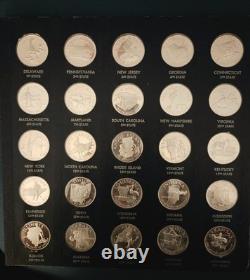 Franklin Mint 50 State of Union Medals 1st Edit. Album & Book 740g. 925 Sterling