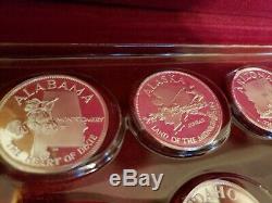 Franklin Mint 50 States of Union Sterling Silver Coins Governors Edition in Box