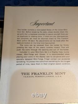 Franklin Mint 50 States of the Union First Edition Sterling Silver Mini-Coin Set