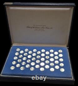 Franklin Mint 50 States of the Union Mini Coin Set 1st Ed. Sterling Silver -NE