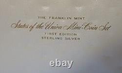 Franklin Mint 50 States of the Union Mini Coin Set 1st Ed. Sterling Silver -NE