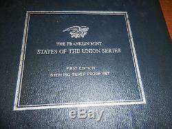 Franklin Mint 50 States of the Union Sterling silver proof set with book 23 oz twt