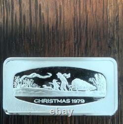 Franklin Mint 500 Grain Sterling. 925 Hauling Home the Tree Christmas Bar