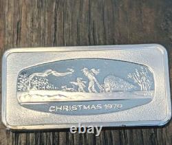 Franklin Mint 500 Grain Sterling. 925 Hauling Home the Tree Christmas Bar