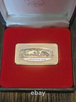 Franklin Mint 500 Grain Sterling. 925 Hauling Home the Tree Christmas Bar