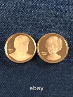 Franklin Mint 70 Miniature President & Spouse Sterling Medals