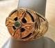 Franklin Mint 925 Silver Celtic Cross Emerald Signet Ring, Size 12-12.25 Usa