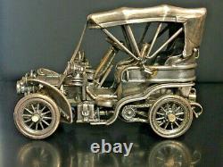 Franklin Mint 925 Sterling Silver 1903 Fiat Miniature Car 143 Scale