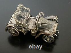 Franklin Mint 925 Sterling Silver 1905 Vauxhall Miniature Car 143 Scale