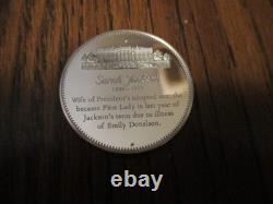 Franklin Mint. 925 Sterling Silver Medal 35 Grams Some Toning Sarah Jackson