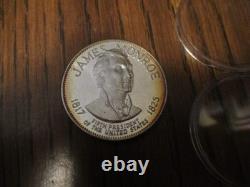 Franklin Mint. 925 Sterling Silver Medal Some Toning 35 Grams James Monroe