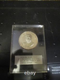 Franklin Mint. 925 Sterling Silver Proof John F Kennedy Sealed Some Toning 1967