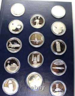 Franklin Mint AMERICA IN SPACE. 925 Silver Set of 25 Complete