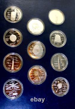 Franklin Mint AMERICA IN SPACE. 925 Silver Set of 25 Complete