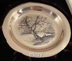 Franklin Mint Along The Brandywine #10051 Solid Sterling Silver 8 Plate 1972