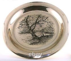 Franklin Mint Along The Brandywine Pure Sterling Silver Collector Plate