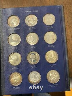 Franklin Mint America in Space 1970s 24 Coin Proof Set 925 Sterling Silver Nasa