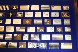 Franklin Mint American Flags of the Revolution 64 Sterling Silver Ingots Set