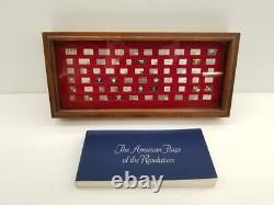 Franklin Mint American Flags of the Revolution 64pc Sterling Silver Mini Bar Set