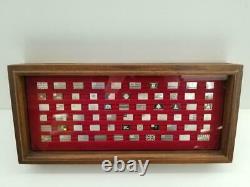 Franklin Mint American Flags of the Revolution 64pc Sterling Silver Mini Bar Set