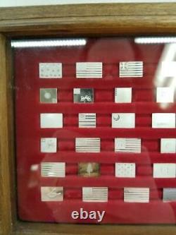 Franklin Mint American Flags of the Revolution 64pc Sterling Silver Mini Bar Set