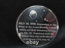 Franklin Mint Apollo 11 Sterling Silver Medal Moon Space Landing NASA Coin, #34