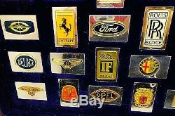 Franklin Mint Automobile Car 50 Emblems Sterling Silver 24K Gold Plated Ingots