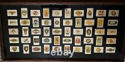 Franklin Mint Automobile Car 50 Emblems Sterling Silver 24k Gold Plated Ingots