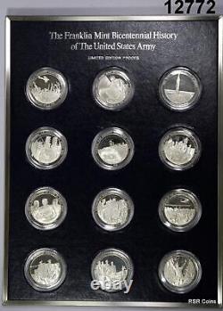 Franklin Mint Bicentennial History Us Army 24 Sterling Silver Set! #12772