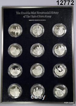 Franklin Mint Bicentennial History Us Army 24 Sterling Silver Set! #12772