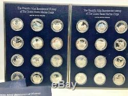 Franklin Mint Bicentennial History Us Marine Corps 24 Sterling Silver Medals