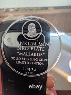 Franklin Mint Bird Plate Mallards Solid Sterling Silver 7.3oz Limited Ed 1972