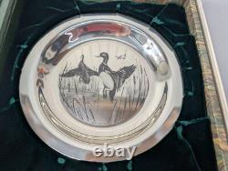 Franklin Mint Bird Plate Mallards Solid Sterling Silver 7.3oz Limited Ed 1972