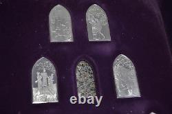 Franklin Mint Book Of Bible Hebrew version 35 Sterling Silver Bars. 925 RARE AG