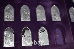 Franklin Mint Book Of Bible Hebrew version 35 Sterling Silver Bars. 925 RARE AG