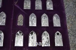 Franklin Mint Book Of Bible Hebrew version 35 Sterling Silver Bars. 925 RARE AG