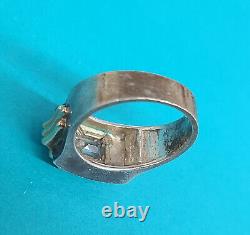 Franklin Mint By Alfred Durante CZ Sterling Silver Ring With 14k Gold Bezel SZ 8.5